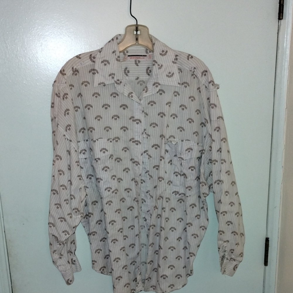 Women's White Patterned Shirt